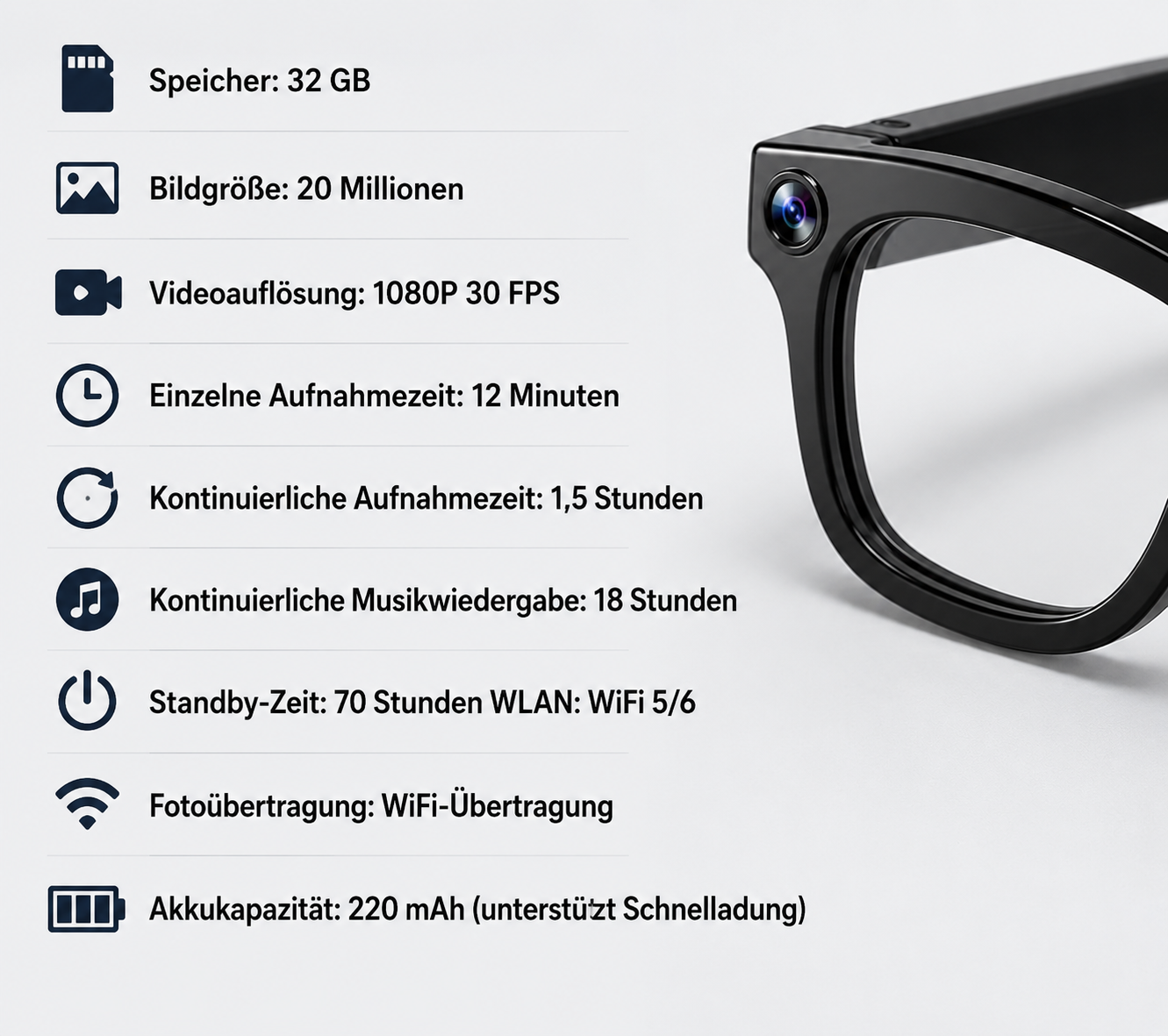 KI-Kamera Smart Brille