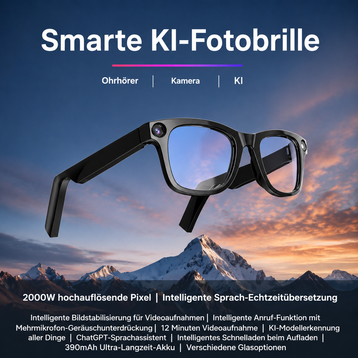 KI-Kamera Smart Brille