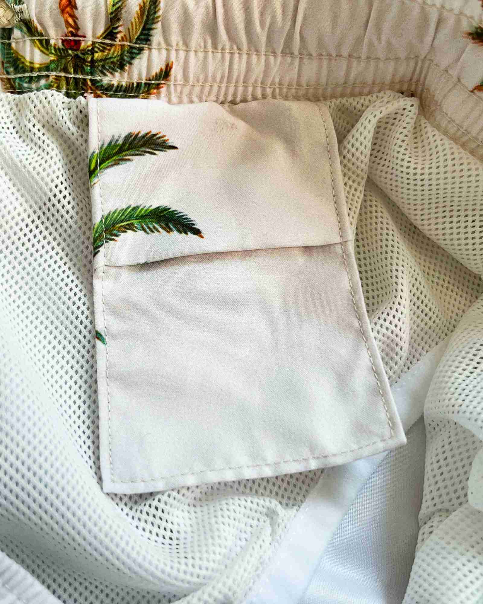 ROVANO Weiße Badeshorts  Herren - Palm Beach